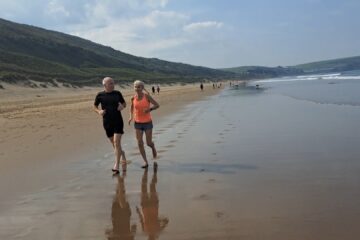 Running on the beach