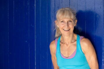 Athletic woman smiling